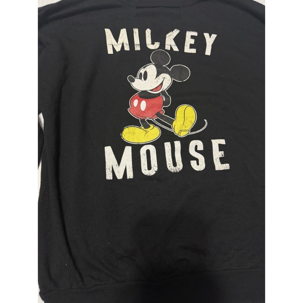 Disney Mickey Mouse Graphic Sweatshirt Black Jerry Leigh Crew Neck Medium